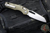 Microtech Knives- M.S.I. Ram-Lok Folder- OD Green Tri-Grip Injection Molded Handle- Stonewash Plain Edge Blade 210T-10 PMOD