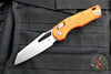 Microtech Knives- M.S.I. Ram-Lok Folder- Orange Tri-Grip Injection Molded Handle- Stonewash Plain Edge Blade 210T-10 PMOR
