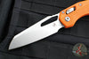 Microtech Knives- M.S.I. Ram-Lok Folder- Orange Tri-Grip Injection Molded Handle- Stonewash Plain Edge Blade 210T-10 PMOR