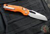 Microtech Knives- M.S.I. Ram-Lok Folder- Orange Tri-Grip Injection Molded Handle- Stonewash Plain Edge Blade 210T-10 PMOR