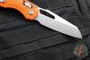 Microtech Knives- M.S.I. Ram-Lok Folder- Orange Tri-Grip Injection Molded Handle- Stonewash Plain Edge Blade 210T-10 PMOR
