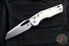 Microtech Knives- M.S.I. Ram-Lok Folder- White Tri-Grip Injection Molded Handle- Stonewash Plain Edge Blade 210T-10 PMWH
