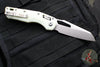 Microtech Knives- M.S.I. Ram-Lok Folder- White Tri-Grip Injection Molded Handle- Stonewash Plain Edge Blade 210T-10 PMWH
