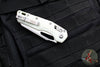 Microtech Knives- M.S.I. Ram-Lok Folder- White Tri-Grip Injection Molded Handle- Stonewash Plain Edge Blade 210T-10 PMWH