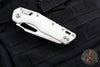 Microtech Knives- M.S.I. Ram-Lok Folder- White Tri-Grip Injection Molded Handle- Stonewash Plain Edge Blade 210T-10 PMWH