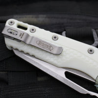 Microtech Knives- M.S.I. Ram-Lok Folder- White Tri-Grip Injection Molded Handle- Apocalyptic Part Serrated Edge Blade 210T-11 APPMWH
