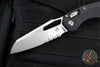 Microtech Knives- M.S.I. Ram-Lok Folder- Black Tri-Grip Injection Molded Handle- Stonewash Part Serrated Edge Blade 210T-11 PMBK