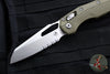 Microtech Knives- M.S.I. Ram-Lok Folder- OD Green Tri-Grip Polymer Handle- Stonewash Part Serrated Edge Blade 210T-11 PMOD