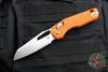 Microtech Knives- M.S.I. Ram-Lok Folder- Orange Tri-Grip Injection Molded Handle- Stonewash Part Serrated Edge Blade 210T-11 PMOR
