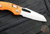 Microtech Knives- M.S.I. Ram-Lok Folder- Orange Tri-Grip Injection Molded Handle- Stonewash Part Serrated Edge Blade 210T-11 PMOR