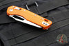 Microtech Knives- M.S.I. Ram-Lok Folder- Orange Tri-Grip Injection Molded Handle- Stonewash Part Serrated Edge Blade 210T-11 PMOR