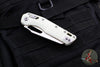 Microtech Knives- M.S.I. Ram-Lok Folder- White Tri-Grip Injection Molded Handle- Stonewash Part Serrated Edge Blade 210T-11 PMWH