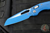 Microtech Knives- M.S.I. Ram-Lok Folder- Blue Finished Tri-Grip Injection Molded Handle- Cerakoted Blue Plain Edge Blade 210T-1 PMCBL