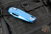 Microtech Knives- M.S.I. Ram-Lok Folder- Blue Finished Tri-Grip Injection Molded Handle- Cerakoted Blue Plain Edge Blade 210T-1 PMCBL
