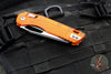 Microtech Knives- M.S.I. Ram-Lok Folder- Orange Tri-Grip Injection Molded Handle- Black Plain Edge Blade- Bead Blast Hardware 210T-1 PMOR