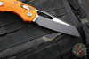 Microtech Knives- M.S.I. Ram-Lok Folder- Orange Tri-Grip Injection Molded Handle- Black Plain Edge Blade- Bead Blast Hardware 210T-1 PMOR