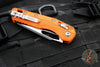 Microtech Knives- M.S.I. Ram-Lok Folder- Orange Tri-Grip Injection Molded Handle- Black Plain Edge Blade- Bead Blast Hardware 210T-1 PMOR