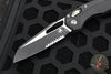Microtech Knives- M.S.I. Ram-Lok Folder- Black Tri-Grip Injection Molded Handle- Black Part Serrated Edge Blade- Bead Blast Hardware 210T-2 PMBK