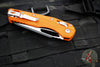 Microtech Knives- M.S.I. Ram-Lok Folder- Orange Tri-Grip Injection Molded Handle- Black Part Serrated Edge Blade- Bead Blast Hardware 210T-2 PMOR