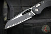 Microtech Knives- M.S.I. Ram-Lok Folder- Black Tri-Grip Injection Molded Handle- Black Full Serrated Edge Blade- Bead Blast Hardware 210T-3 PMBK