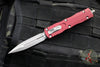 Microtech Dirac- Double Edge- Merlot Red Handle- Apocalyptic Blade HW 225-10 APMR