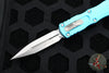 Microtech Dirac OTF Knife- Double Edge- Turquoise Handle- Stonewash Blade HW 225-10 TQ