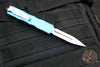 Microtech Dirac OTF Knife- Double Edge- Turquoise Handle- Stonewash Part Serrated Blade  225-11 TQ