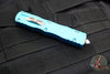 Microtech Dirac OTF Knife- Double Edge- Turquoise Handle- Stonewash Part Serrated Blade  225-11 TQ