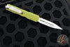Microtech Dirac OTF Knife- Double Edge- OD Green Handle- Stonewash Full Serrated Blade 225-12 OD