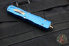 Microtech Dirac OTF Knife- Double Edge- Blue with Bronzed Blade HW 225-13 BL