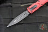 Microtech Dirac OTF Knife- Double Edge- Red Handle- Black Blade HW 225-1 RD