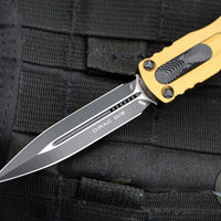Microtech Dirac OTF Auto Knife- Double Edge- Tan Handle- Black Blade HW 225-1 TA
