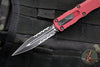 Microtech Dirac OTF Knife- Double Edge- Merlot Red Handle- Black Part Serrated Blade HW 225-2 MR