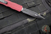 Microtech Dirac OTF Knife- Double Edge- Merlot Red Handle- Black Part Serrated Blade HW 225-2 MR