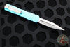 Microtech Dirac OTF Knife- Double Edge- Turquoise Handle- Satin Part Serrated Blade HW 225-5 TQ