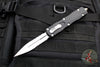 Microtech Dirac Delta OTF Knife- Black Handle- Stonewash Part Serrated Blade 227-11