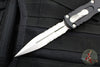 Microtech Dirac Delta OTF Knife- Black Handle- Stonewash Part Serrated Blade 227-11