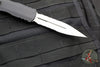 Microtech Dirac Delta OTF Knife- Black Handle- Stonewash Part Serrated Blade 227-11
