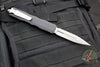 Microtech Dirac Delta OTF Knife- Double Edge- Black Handle- Apocalyptic Full Serrated Blade 227-12 AP