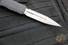 Microtech Dirac Delta OTF Knife- Double Edge- Black Handle- Apocalyptic Full Serrated Blade 227-12 AP
