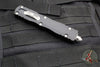 Microtech Dirac Delta OTF Knife- Double Edge- Black Handle- Apocalyptic Full Serrated Blade 227-12 AP