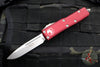 Microtech UTX-85 OTF Auto Knife- Single Edge- Merlot Red Handle- Stonewash Blade 231-10 MR