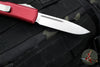 Microtech UTX-85 OTF Auto Knife- Single Edge- Merlot Red Handle- Stonewash Blade 231-10 MR