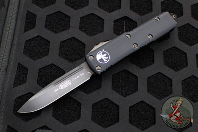 Microtech UTX-85 Black Tactical Single Edge OTF Knife Black FULL DLC Blade 231-1 DLCT