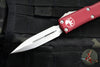 Microtech UTX-85 OTF Knife- Double Edge- Merlot Red With Stonewash Blade 232-10 MR