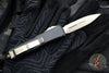 Microtech UTX-85 OTF Knife- Double Edge- Black Handle- Bronzed Blade 232-13