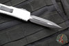 Microtech UTX-85 OTF Knife- Double Edge- Clear Finished Handle- Black Blade 232-1 CR