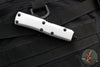 Microtech UTX-85 OTF Knife- Double Edge- Clear Finished Handle- Black Blade 232-1 CR