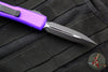 Microtech UTX-85 OTF Knife- Double Edge- Purple Handle- Black Blade 232-1 PU