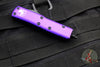 Microtech UTX-85 OTF Knife- Double Edge- Purple Handle- Black Blade 232-1 PU